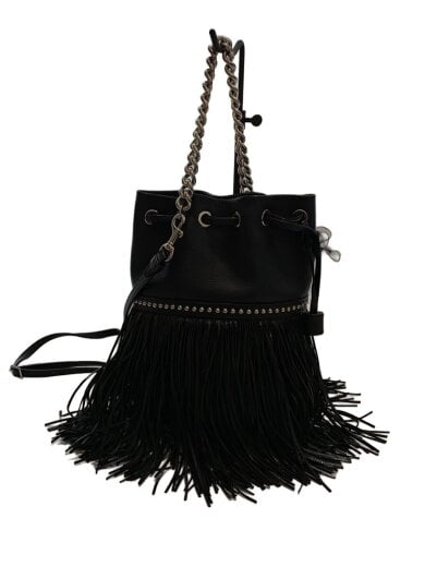 商品画像：フリンジカーニバルミニ/2WAY/ショルダーバッグ/レザー/ブラック/無地/ 1
