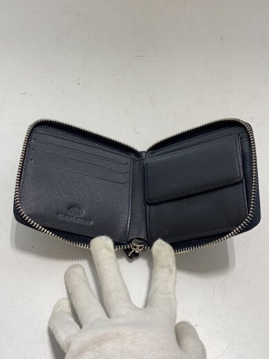 商品画像：2つ折り財布/レザー/BLK/無地/メンズ 4