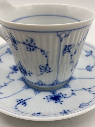 商品画像：ブルーフルーテッドプレイン ハイハンドル/カップ&ソーサー/2点セット/WHT// 3