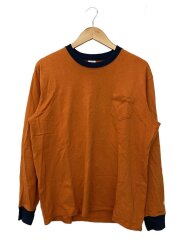 TRIM L/S TEE BACK PRINT/長袖Tシャツ/M/コットン/オレンジ/24RTC-0304