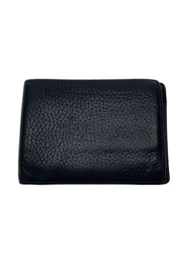 商品画像：2つ折り財布/レザー/ブラック/無地/メンズ 1