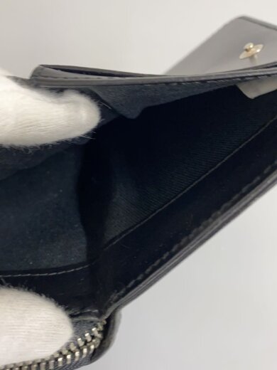 商品画像：コンパクトウォレット/2つ折り財布/レーヨン/ブラック/メンズ 6