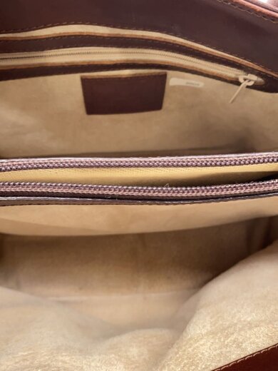 商品画像：ハンドバッグ/レザー/BRW/無地/8909/ロゴ型押// 6