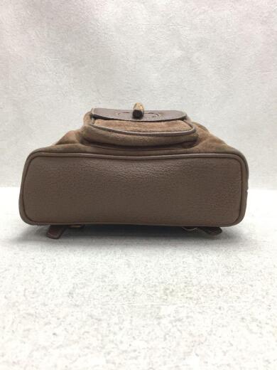 画像：GUCCIグッチ/003.1998.0030/リュック/スウェード/ブラウン/バンブー/生地スレ使用感有5