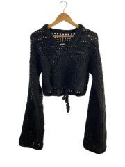 HAND BOLERO CARDIGANセーター(厚手)/FREE/ウール/BLK/無地/SAW31 KN80