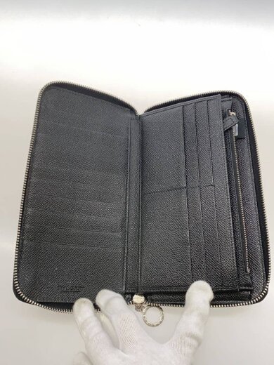 商品画像：ラウンドzip/長財布/--/BLK/無地/メンズ/36710 4