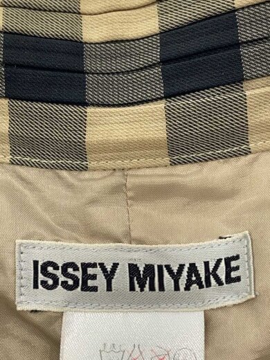 画像：ISSEY MIYAKE燕尾ジャケット/プリーツ/テーラードジャケット/M/ポリエステル/CML/チェック/IM84-FD9453