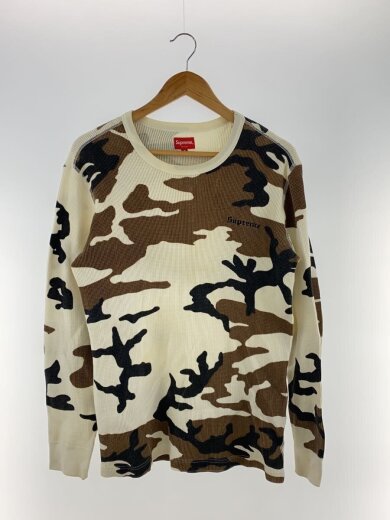 商品画像：首元汚れ有/袖汚れ有/長袖Tシャツ/M/コットン/WHT/カモフラ/101837 1