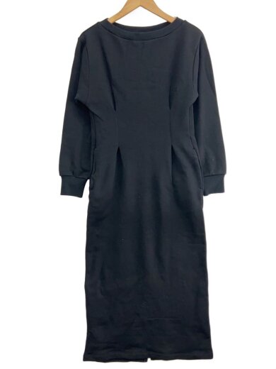 商品画像：長袖ワンピース/FREE/コットン/BLK/無地/2243105022 1