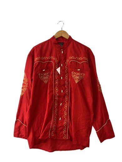 商品画像：長袖シャツ/44/コットン/RED/総柄// 1