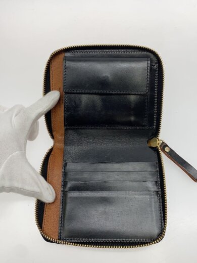 商品画像：使用感有/2つ折り財布/レザー/BLK/無地/メンズ// 7