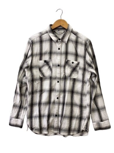 商品画像：オンブレシャツ/長袖シャツ/L/コットン/WHT/チェック/151945// 1