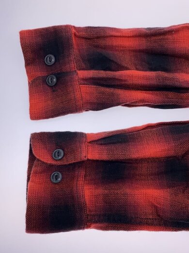 商品画像：オンブレシャツ/長袖シャツ/L/コットン/RED/チェック/152101// 5