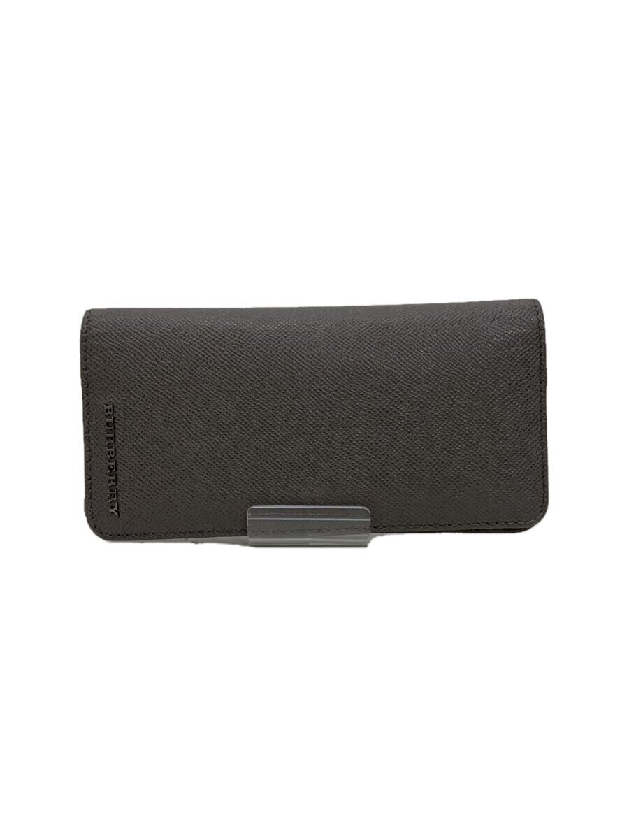 BURBERRY / 長財布/レザー/GRY/無地/メンズ//