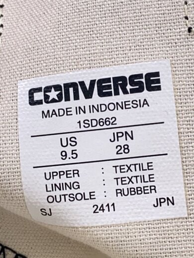 画像：CONVERSEハイカットスニーカー/28cm/BLK/1SD6625