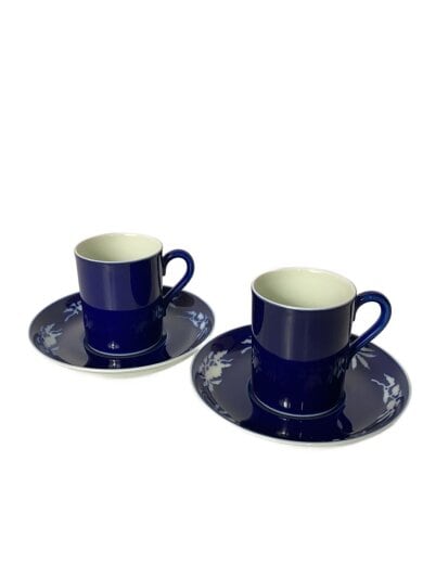 商品画像：明染付白抜紋/コーヒー/カップ&ソーサー/4点セット/NVY 1