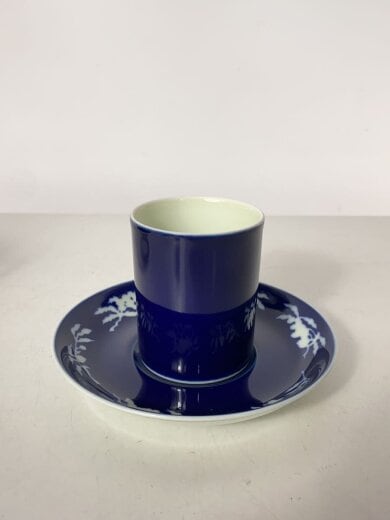 商品画像：明染付白抜紋/コーヒー/カップ&ソーサー/4点セット/NVY 3