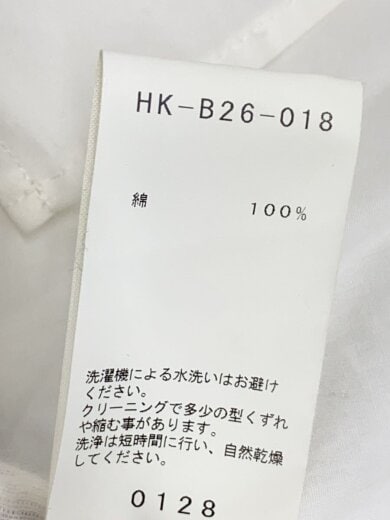 商品画像：17AW/ハイネック/長袖シャツ/3/コットン/WHT/無地/HK-B26-018 4