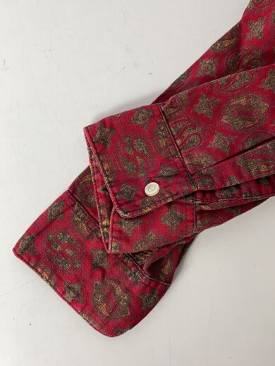 商品画像：60s/CUM LAUDE TAPERED/長袖シャツ/M/コットン/RED/ペーズリー 4