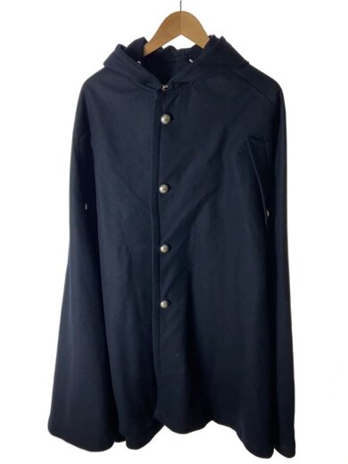 商品画像：ポンチョ/--/ウール/NVY/無地 1