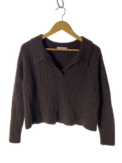 商品画像：アクアケーブル ポロニット/ニット・セーター(厚手)/38/ウール/BRW/無地/35351800 1