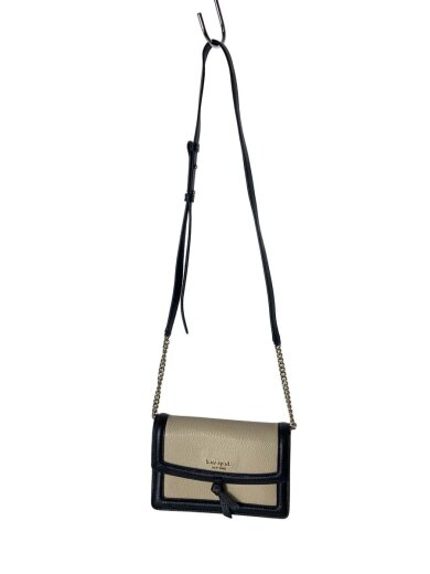 商品画像：ノット カラーブロック フラップ クロスボディ/ショルダーバッグ/牛革/CRM/無地 1