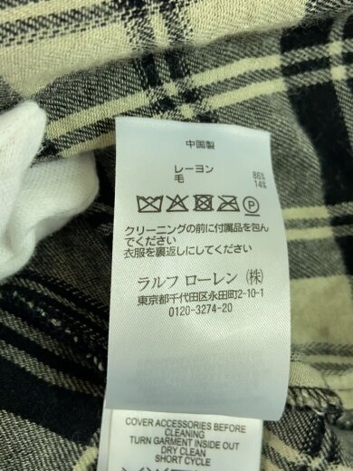 商品画像：長袖袖ワンピース/O/レーヨン/BLK/チェック 5