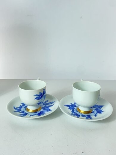 商品画像：オリエンタルブルー/ペア珈琲碗皿/カップ&ソーサー/2点セット/BLU/0944-192 4