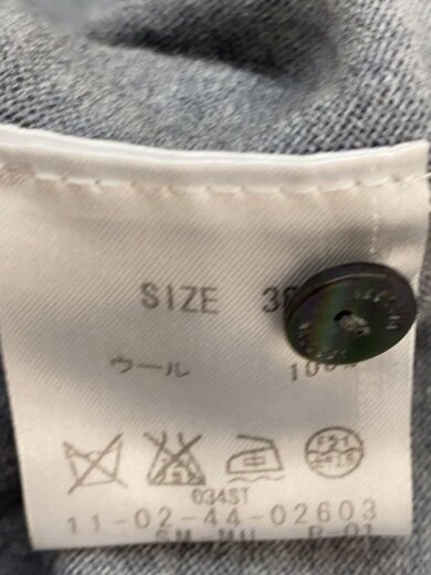商品画像：カーディガン(薄手)/38/ウール/GRY/無地/スーパーファインウール　クルーネックカーディガン// 4