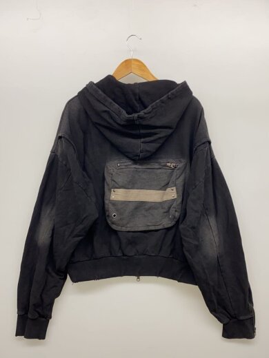 商品画像：CHIKASHITSU　PLUS HIGH/ジップパーカー/2/コットン/BLK/無地/553003// 2
