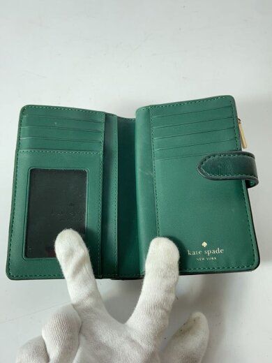 商品画像：2つ折り財布/レザー/GRN/無地/レディース 7