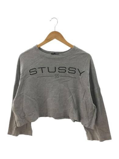 画像：STUSSYクロップド丈/長袖カットソー/M/コットン/GRY1