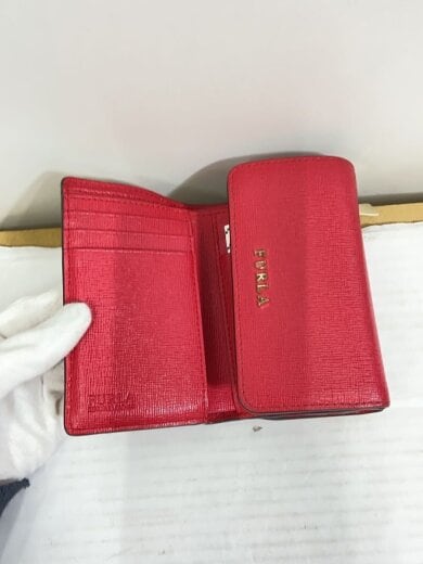 商品画像：3つ折り財布/PVC/RED/無地/レディース 4