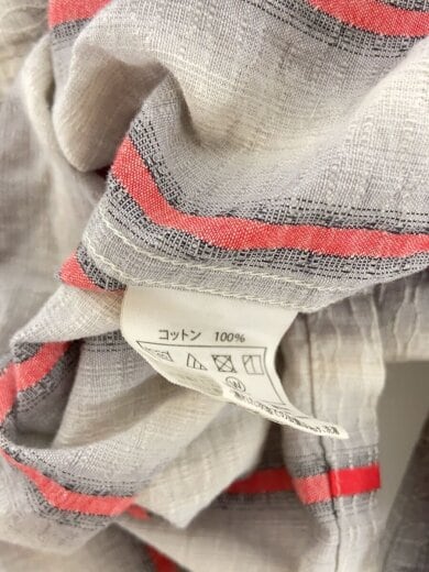 商品画像：長袖シャツ/M/コットン/GRY/ストライプ 4