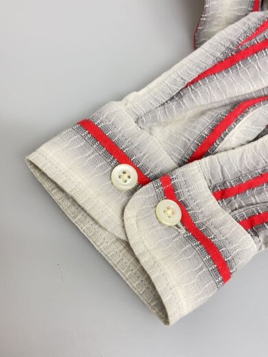 商品画像：長袖シャツ/M/コットン/GRY/ストライプ 7