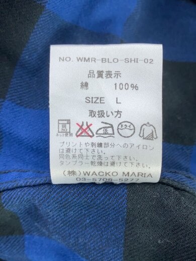 商品画像：ポロシャツ/L/コットン/BLU/チェック/WMR-BLO-SHI-02 4