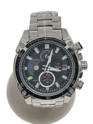 商品画像：クォーツ腕時計/アナログ/ステンレス/BLK/SLV/SS/EFE-504RBSP 1