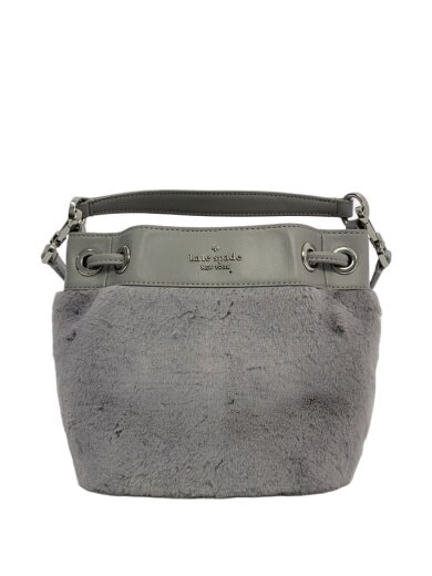 商品画像：ショルダーバッグ/フェイクファー/GRY/無地/KE580 1