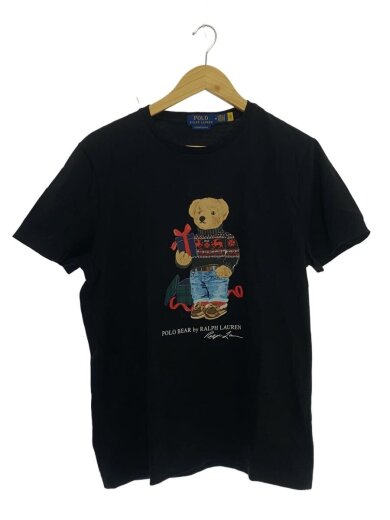 ポロベア/プリントTシャツ/M/コットン/BLK