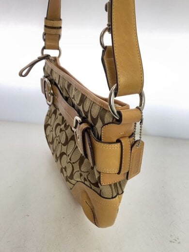 商品画像：ショルダーバッグ_ハンプトンズ_シグネチャー_キャメルレザー/キャンバス/BRW// 2