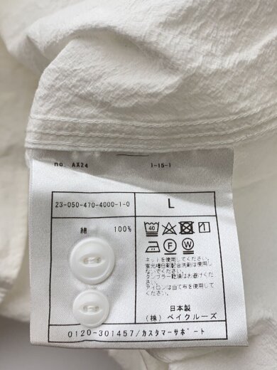 商品画像：長袖シャツ/L/コットン/WHT/23-050-470-4000-1-0 4