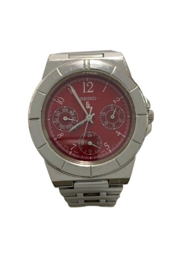 商品画像：クォーツ腕時計/アナログ/ステンレス/RED/SLV/5Y89-0B30 1