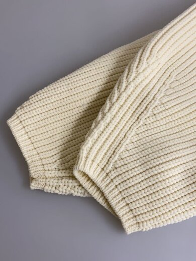 商品画像：ポンディッシュニットジャケット/FREE/ポリエステル/IVO/無地/0031110 5