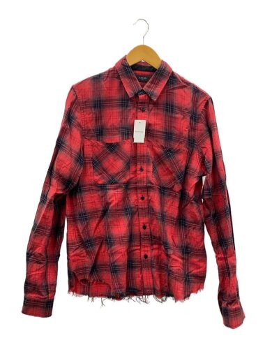 商品画像：長袖シャツ/36/コットン/RED/オンブレCK// 1