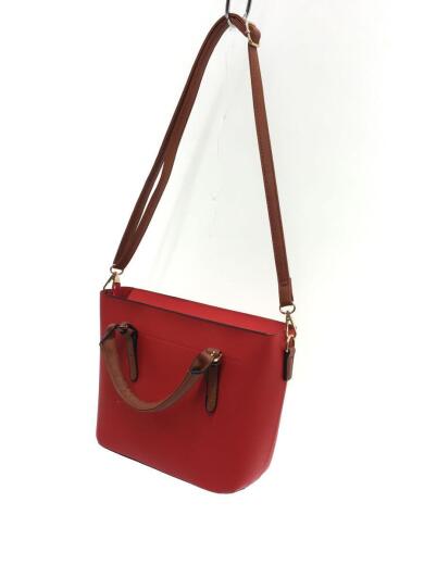 画像：D.KELLYショルダーバッグ/フェイクレザー/RED/無地2