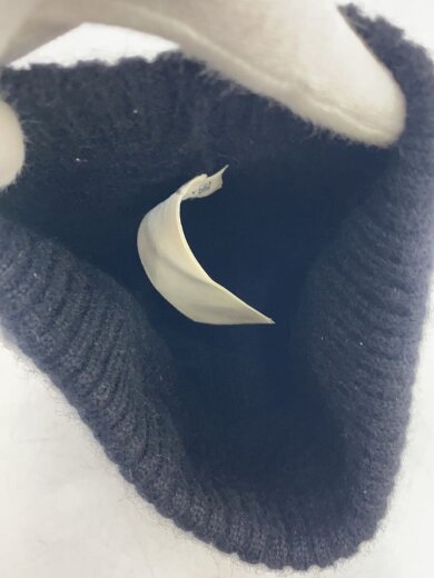 商品画像：ニットキャップ/--/BLK/無地/レディース/fxq657 3