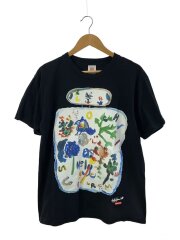 22AW/×YOHJI YAMAMOTO/PAINT TEE/Tシャツ/M/コットン/BLK/プリント