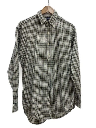 商品画像：長袖シャツ/M/コットン/BEG/チェック/7-007429 1