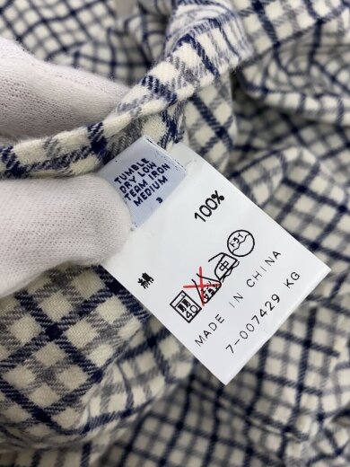 商品画像：長袖シャツ/M/コットン/BEG/チェック/7-007429 5