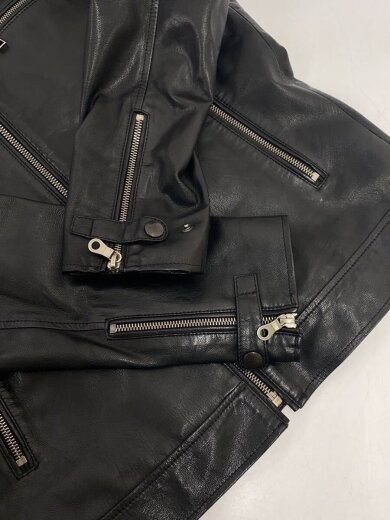 商品画像：レザージャケット・ブルゾン/M/羊革/BLK/無地/PP-MN-69525 7